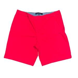 Tommy Hilfiger Shorts Womens 12 Red Chino Bermuda Cotton Solid Sports Golf Ladie